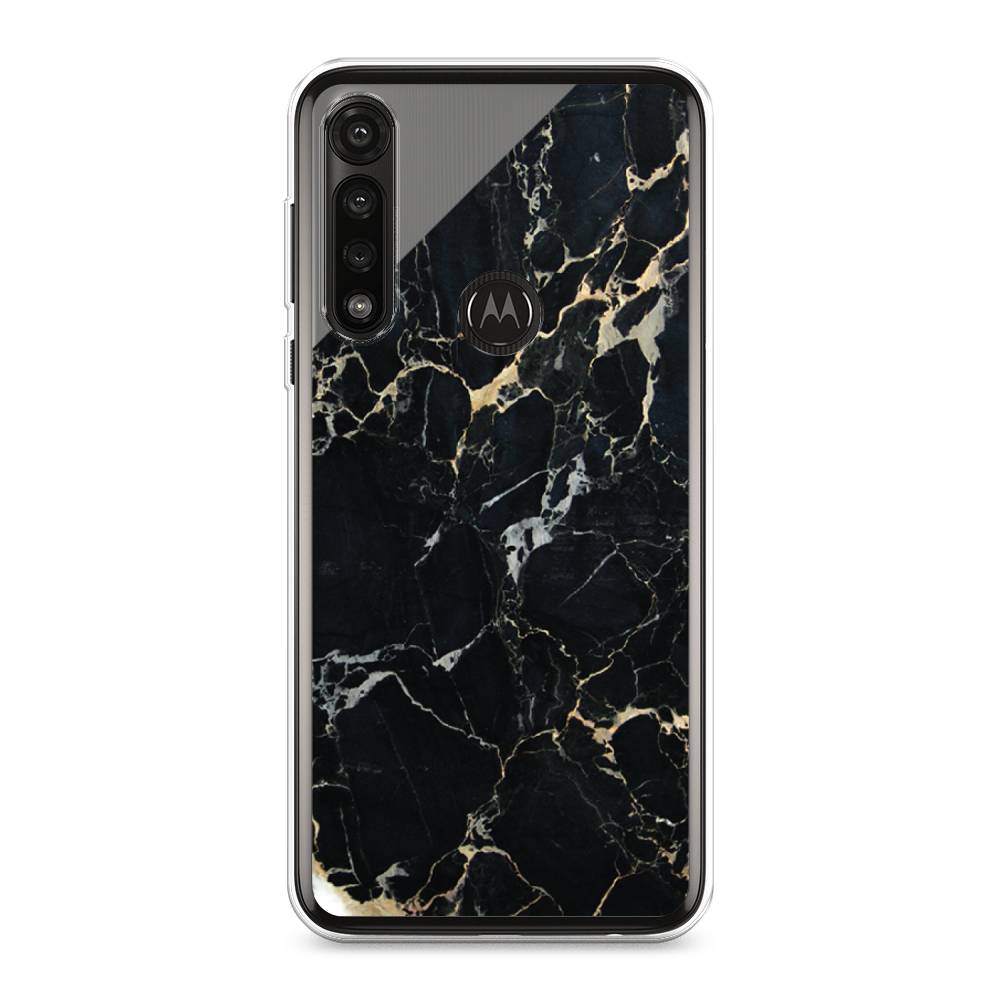 фото Силиконовый чехол "черный мрамор уголок" на motorola moto g power 2020 awog