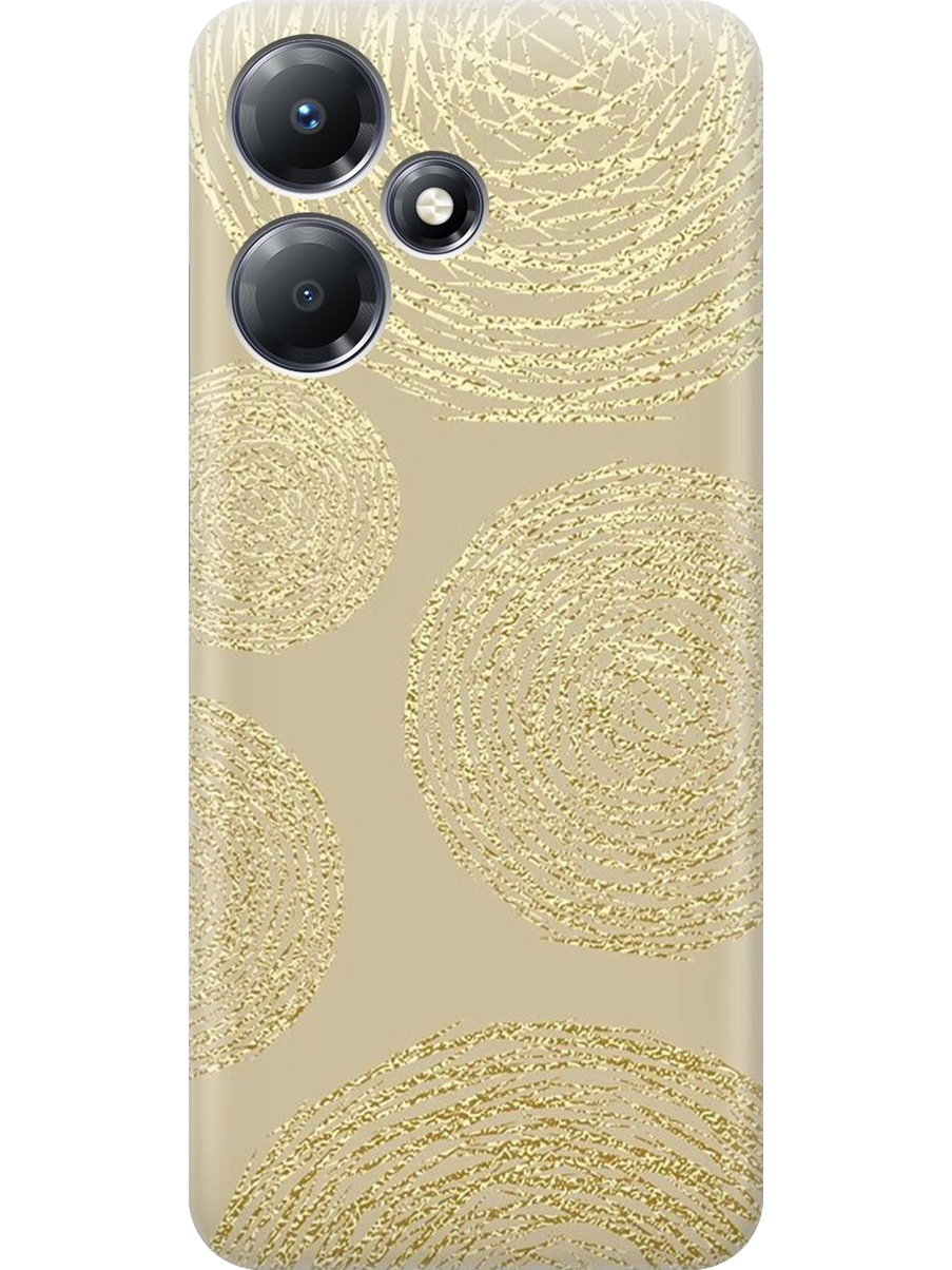 

Силиконовый чехол на Infinix Hot 30 Play с принтом "Золотые круги", Прозрачный;золотистый, 773941031
