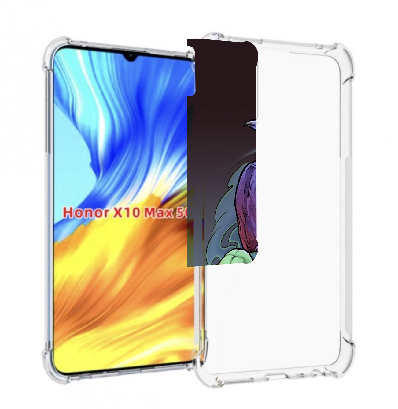 

Чехол MyPads фиолетовый ворон на ветке для Honor X10 Max, Прозрачный, Tocco