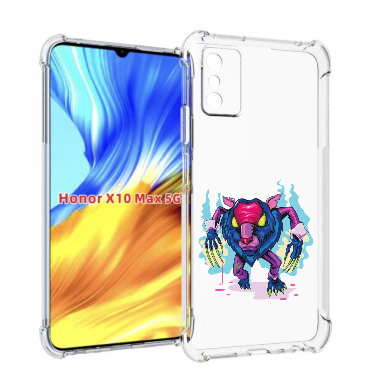 

Чехол MyPads фиолетовая-россомаха для Honor X10 Max, Прозрачный, Tocco