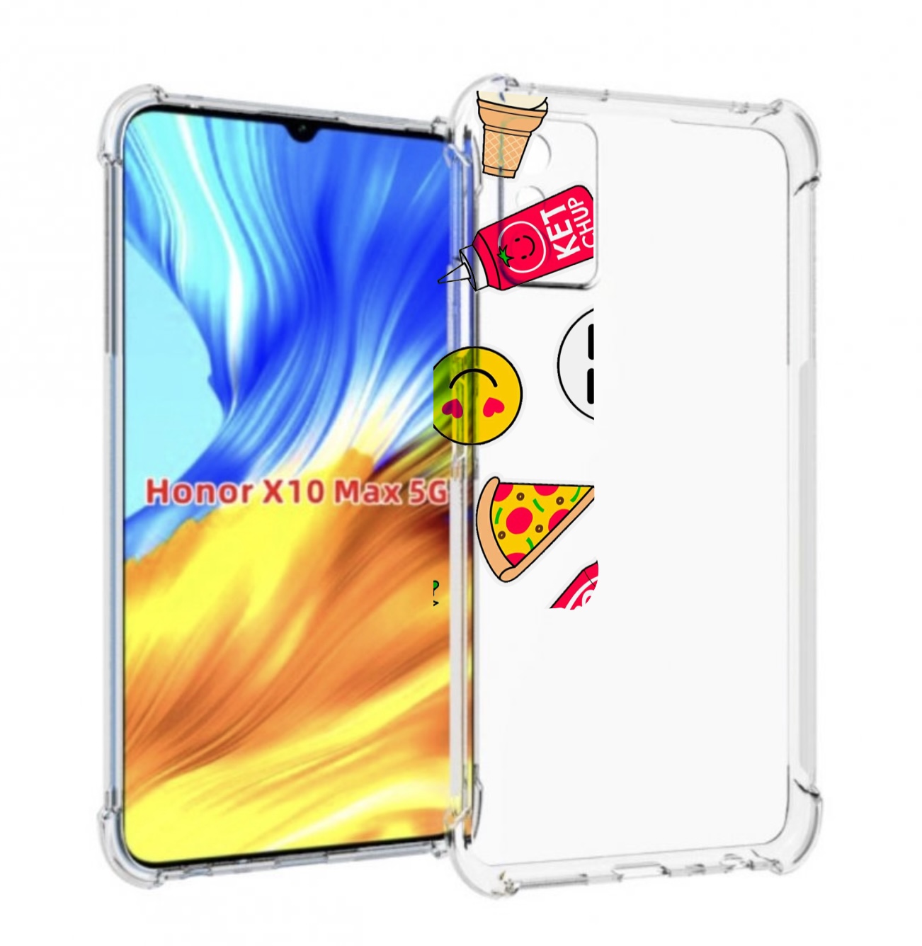 

Чехол MyPads фаст-фуд для Honor X10 Max, Прозрачный, Tocco