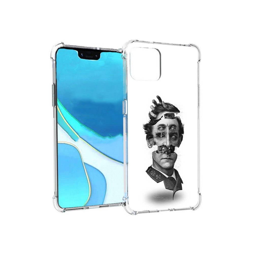 

Чехол MyPads Tocco для Google Pixel 4 XL страшное лицо абстракция, Прозрачный, Tocco
