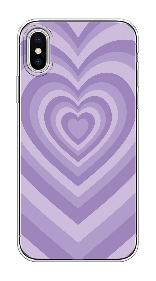 

Чехол на Apple iPhone X/XS "Violet heart latte", Фиолетовый, 11850-1