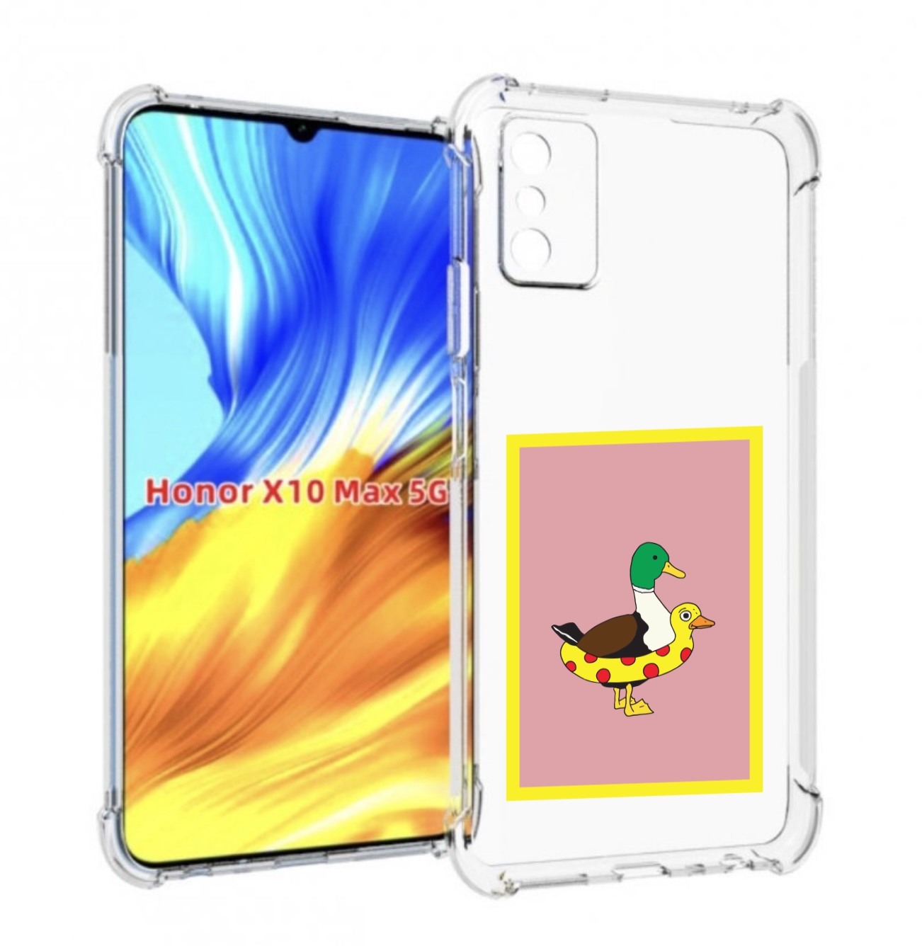 

Чехол MyPads утка в круге надувном для Honor X10 Max, Прозрачный, Tocco