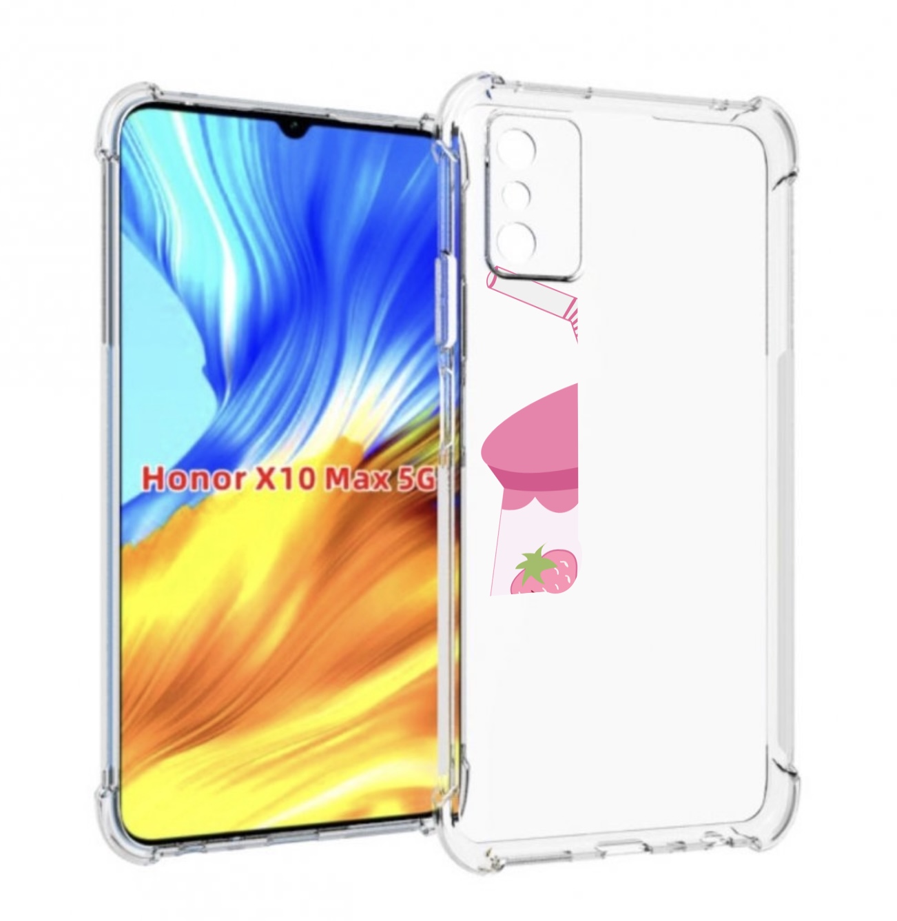 

Чехол MyPads удачный-напиток для Honor X10 Max, Прозрачный, Tocco