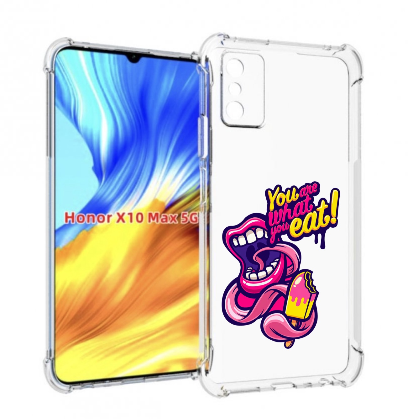 

Чехол MyPads ты-то-что-ты-ешь для Honor X10 Max, Прозрачный, Tocco