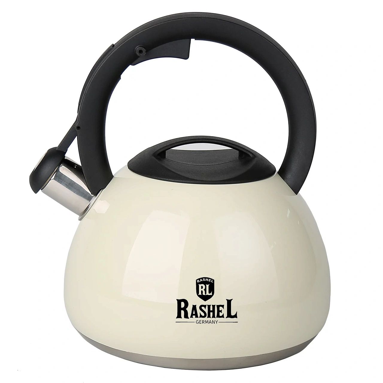 Чайник RASHEL из нержавеющей стали 3 л со свистком,цвет: кремовый М-7188
