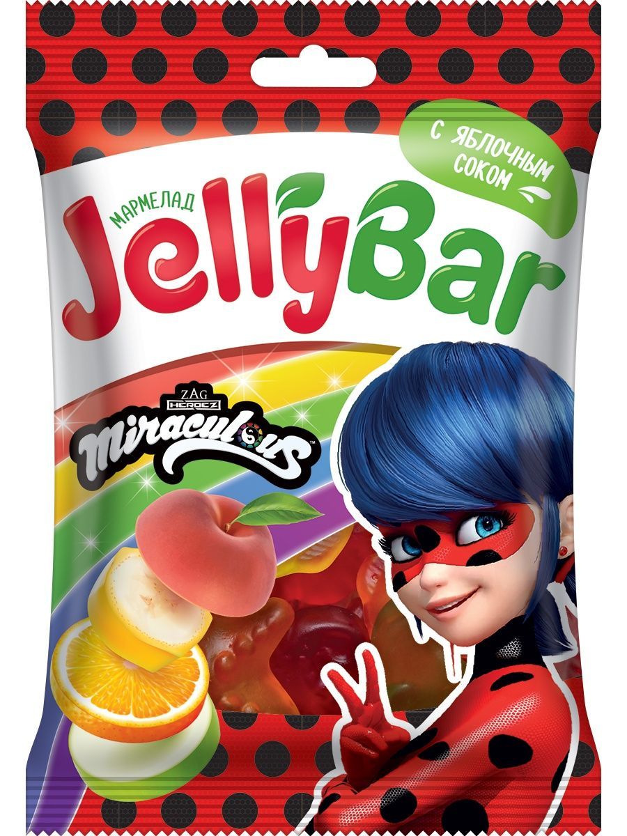 

Мармелад Jelly Bar Леди Баг фруктовое ассорти жевательный 65 г