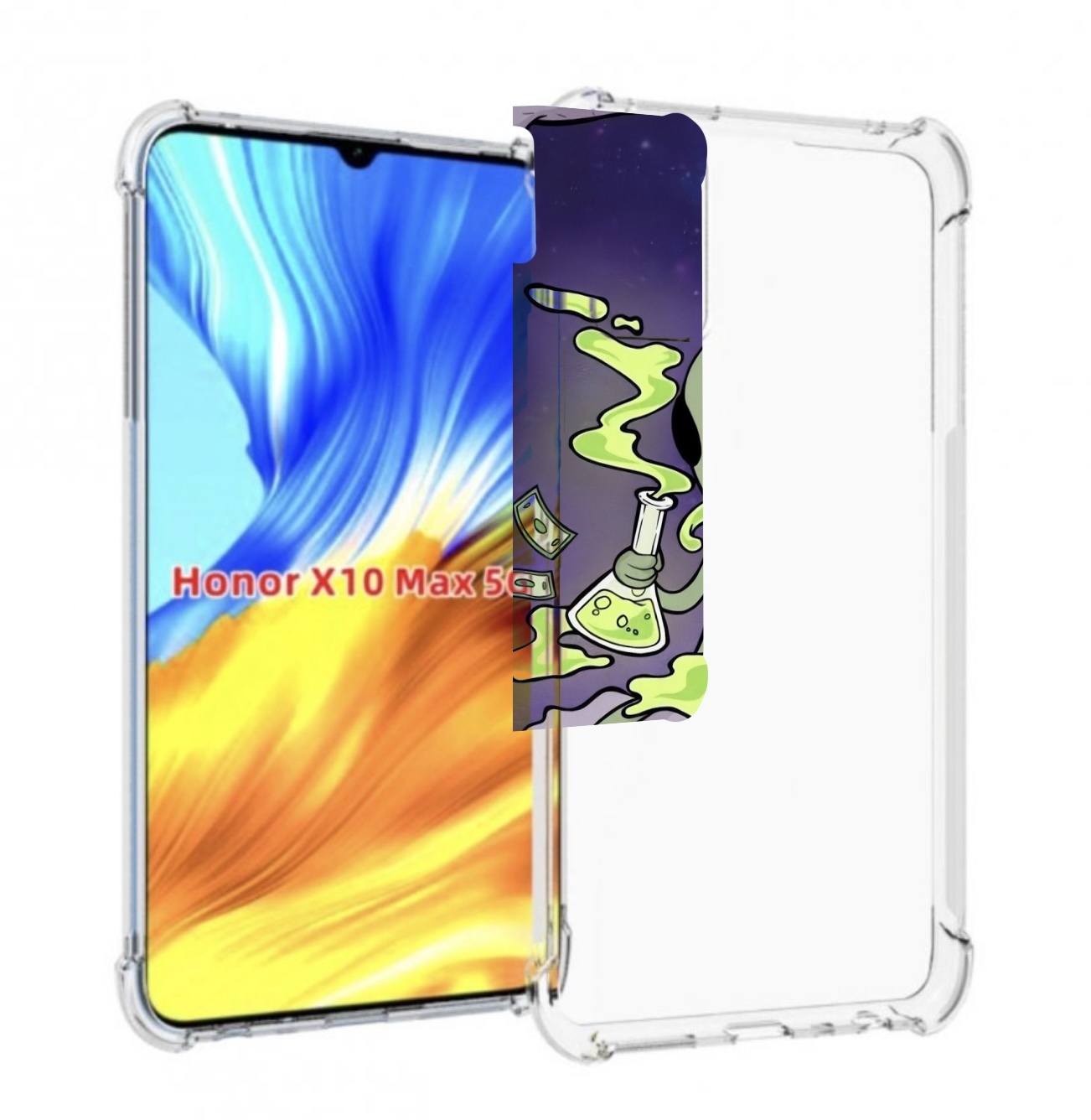

Чехол MyPads токсичный инопланетянин для Honor X10 Max, Прозрачный, Tocco