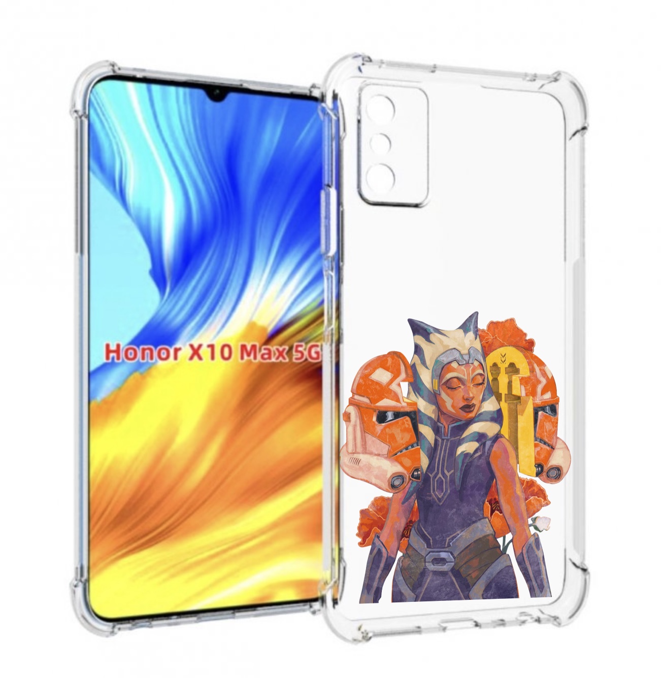 

Чехол MyPads тогрута-асока-тано для Honor X10 Max, Прозрачный, Tocco