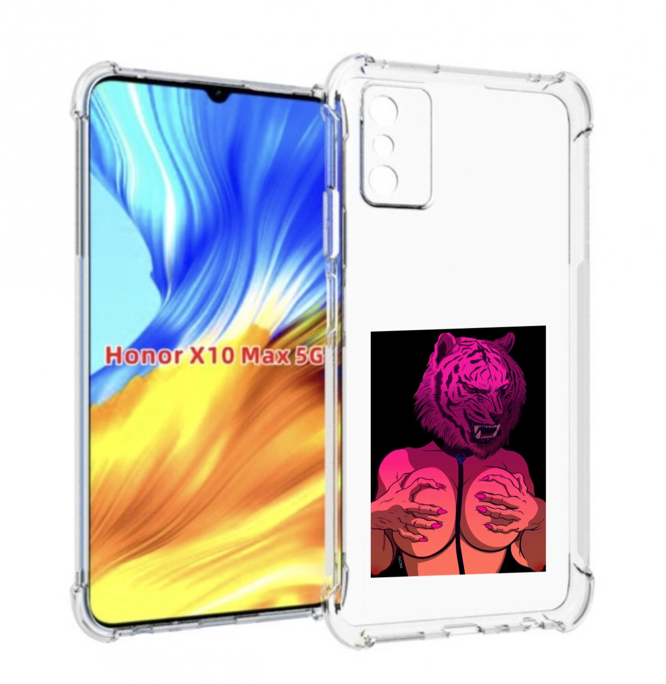 

Чехол MyPads тигр с секретом женский для Honor X10 Max, Прозрачный, Tocco