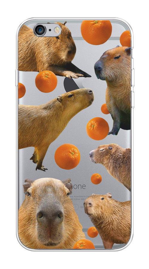 

Чехол на Apple iPhone 6/6S "Капибара и апельсины", Бежевый;оранжевый, 0104S50-1