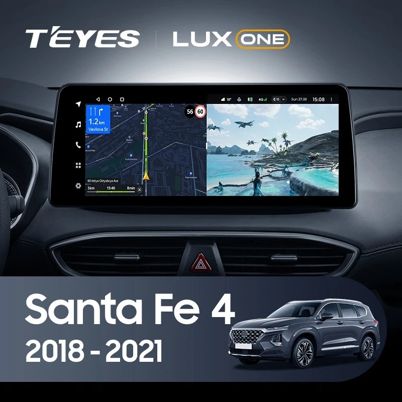 

Штатная магнитола Teyes LUX ONE 6/128 Hyundai Santa Fe 4 (2018-2021), Lux One