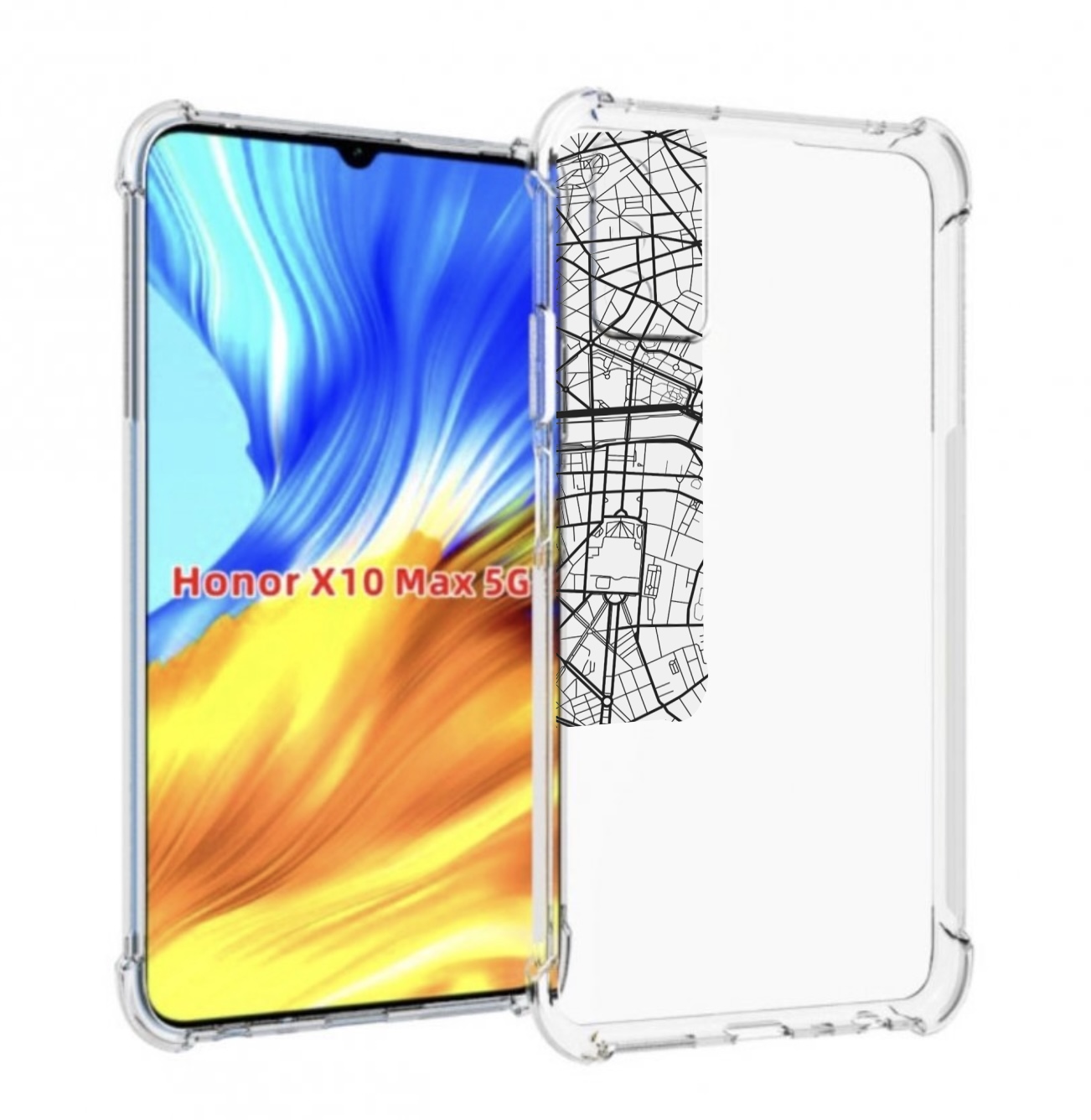 

Чехол MyPads схема-париж для Honor X10 Max, Прозрачный, Tocco