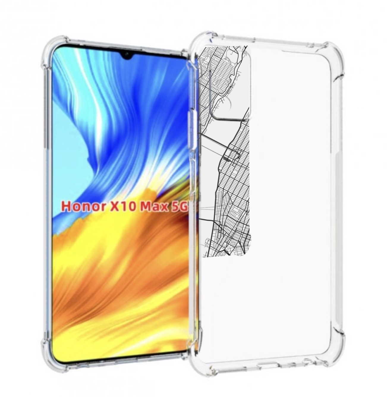 

Чехол MyPads схема-нью-йорк для Honor X10 Max, Прозрачный, Tocco