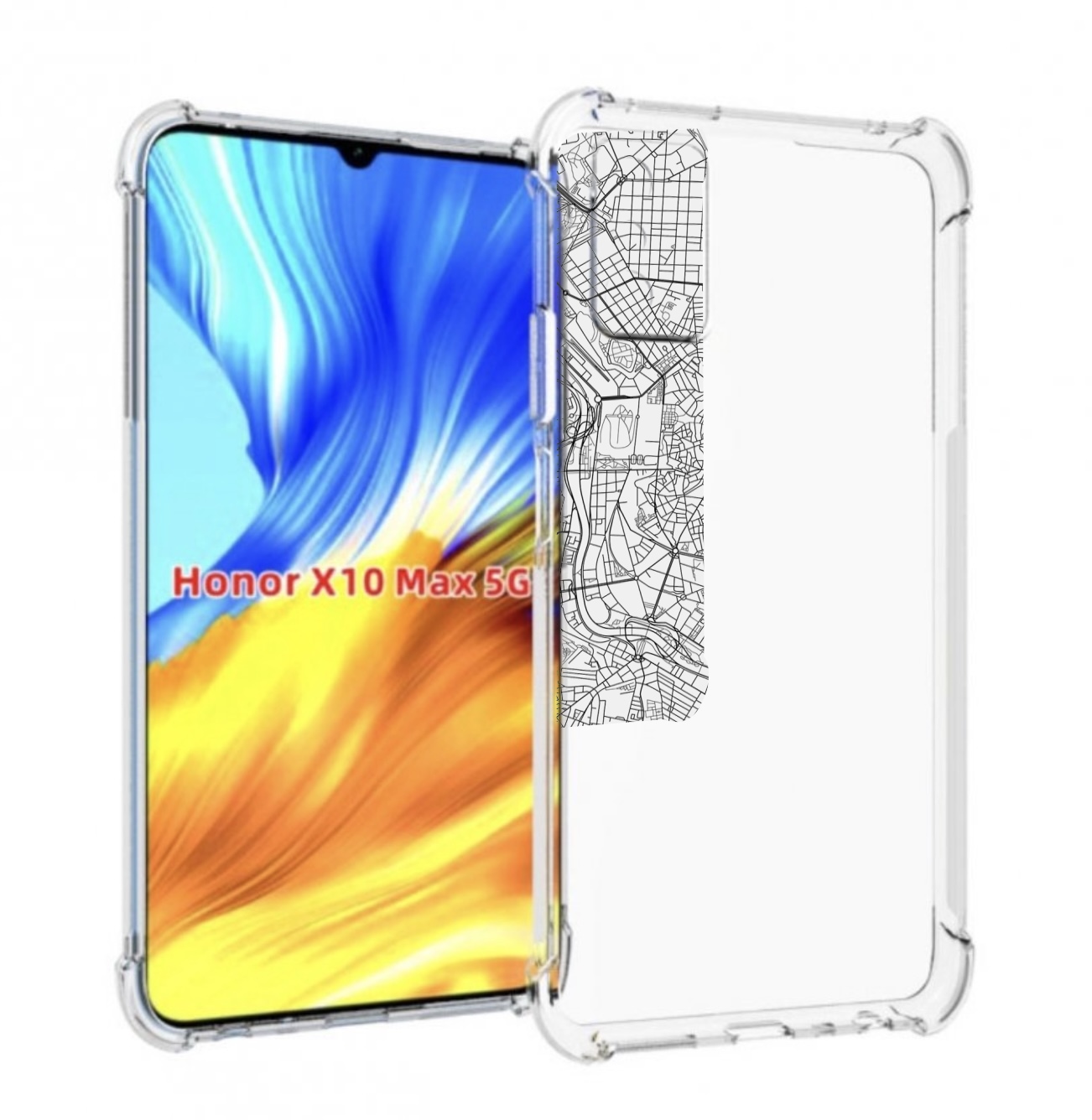 

Чехол MyPads схема-мадрид для Honor X10 Max, Прозрачный, Tocco