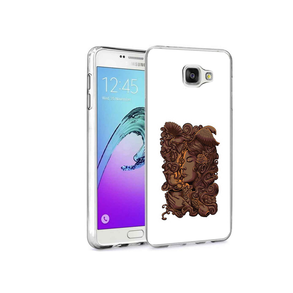 

Чехол MyPads Tocco для Samsung Galaxy A9 Pro девушка с длинными волосами абстракция, Прозрачный, Tocco