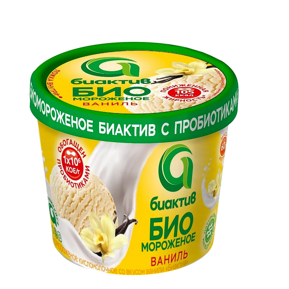 

Мороженое молочное Биактив со вкусом ванили 7% 60 г