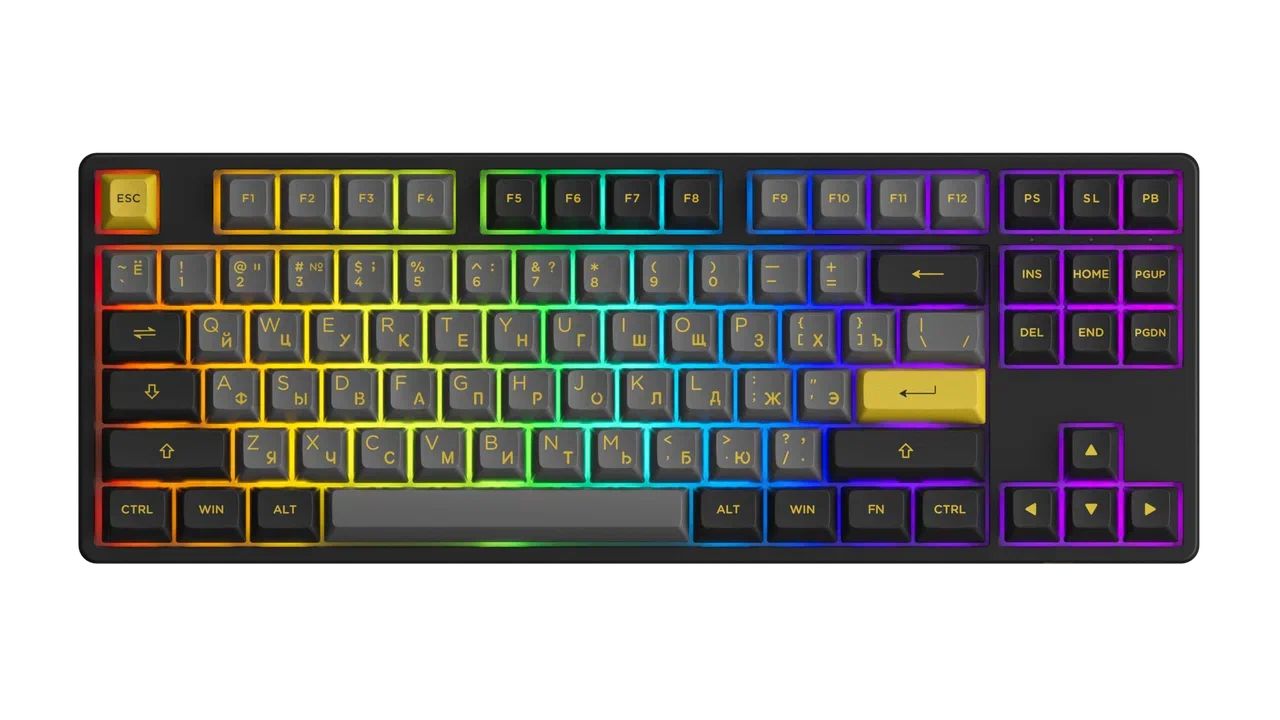 

Игровая клавиатура AKKO 5087B Plus Black&Gold 3 Modes RGB Hot Swap, 5087B Plus