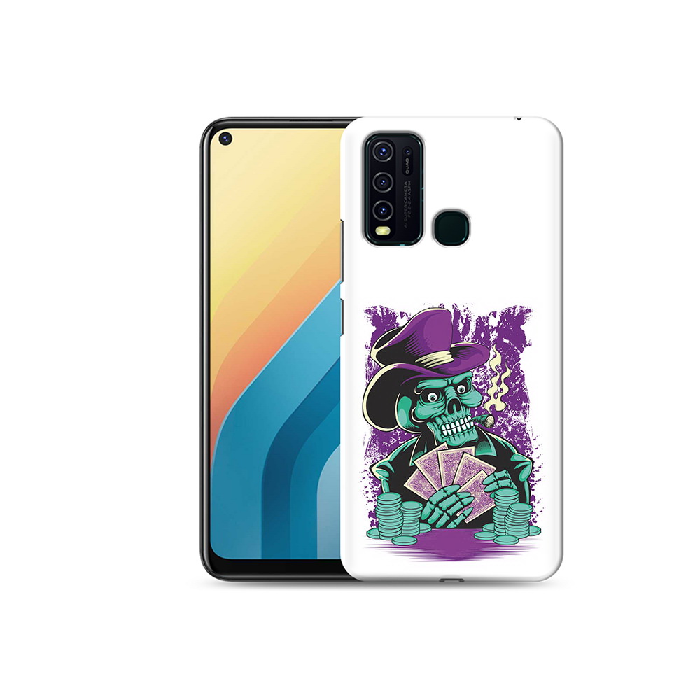 

Чехол MyPads Tocco для Vivo Y30 зеленый череп с картами (PT149334.437.361), Прозрачный, Tocco