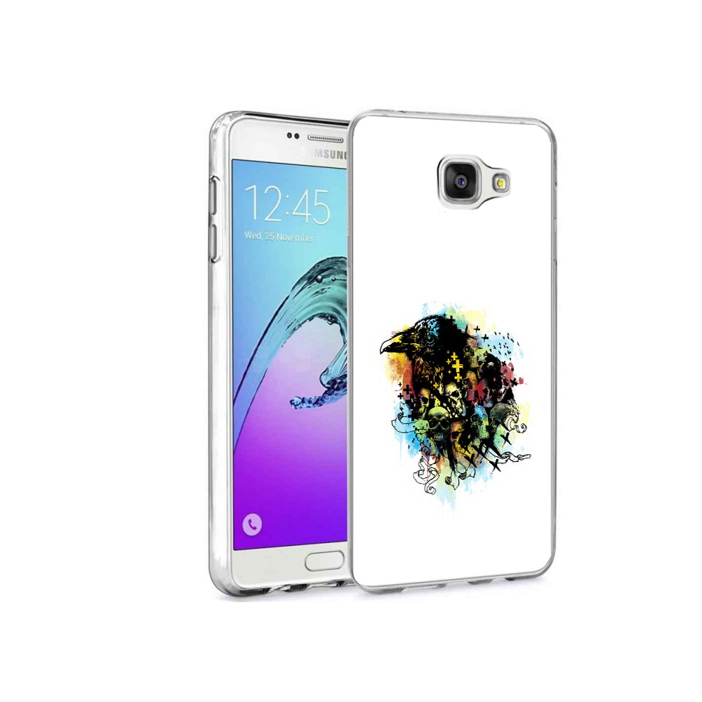 

Чехол MyPads Tocco для Samsung Galaxy A9 Pro ворон и черепа (PT52968.556.273), Прозрачный, Tocco