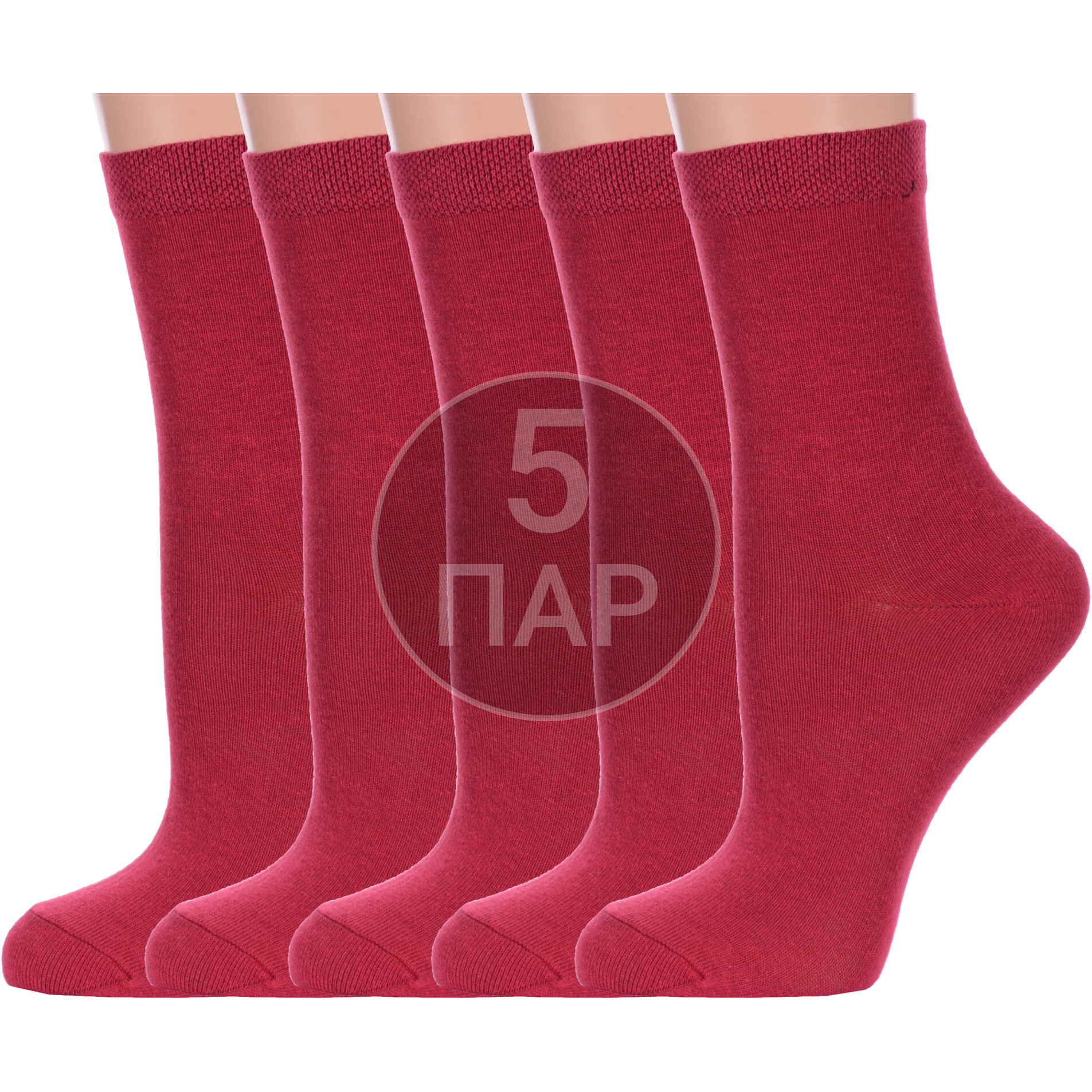 Комплект носков женских Para Socks 5-L1 бордовых 25, 5 пар