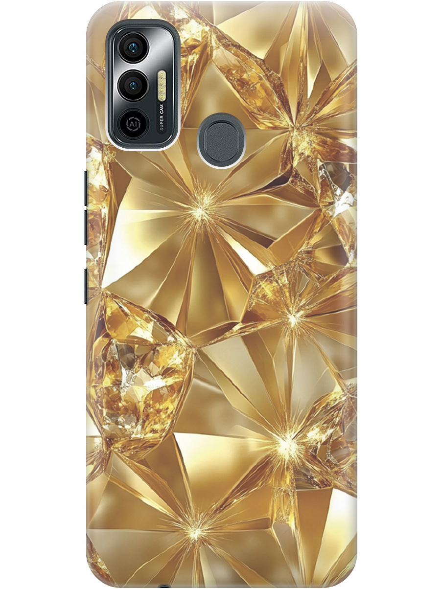 

Силиконовый чехол на Tecno Spark 7 с принтом "Желтый сапфир", Прозрачный;золотистый, 741736132
