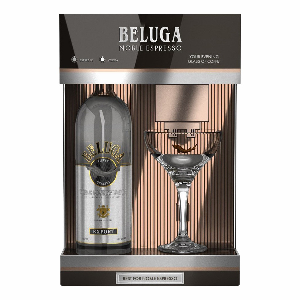 

Водка Beluga Noble Espresso 40% 0,7 л с бокалом