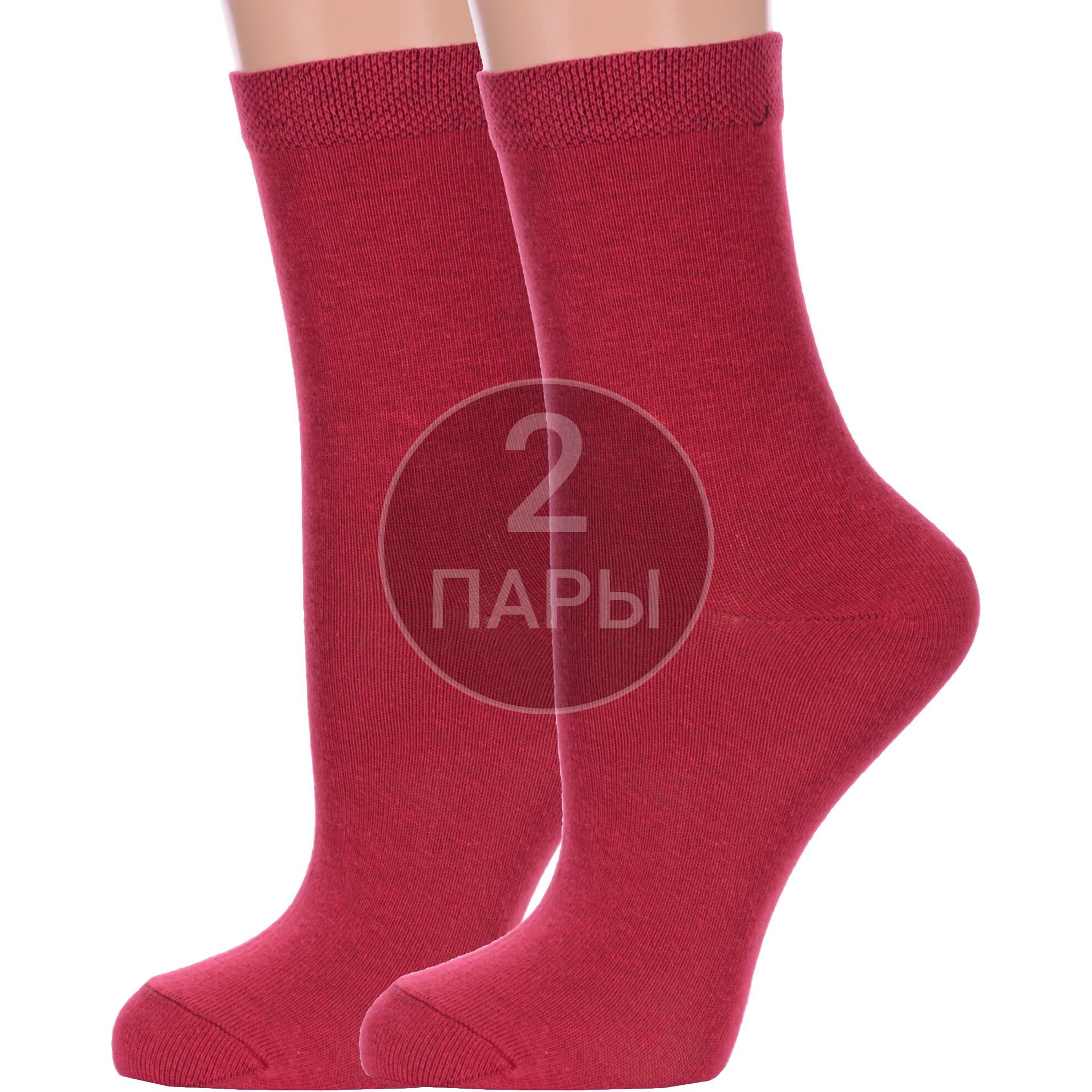 Комплект носков женских Para Socks 2-L1 бордовых 25, 2 пары