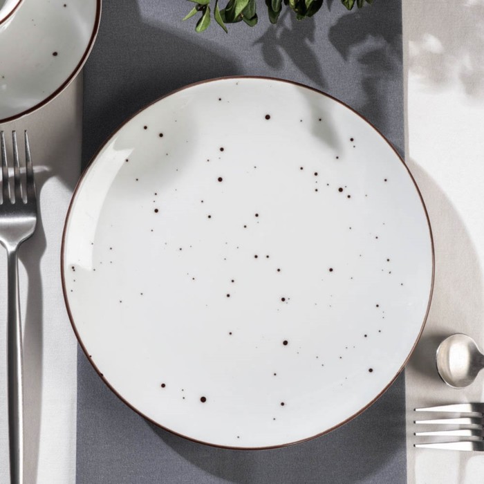 

Тарелка плоская DOTS white, d=20 см, Белый