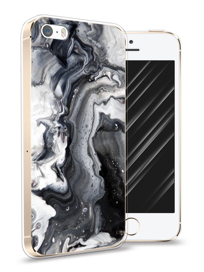 

Чехол Awog на Apple iPhone 5 / Айфон 5 "Бело-черные сложные полосы", Разноцветный, 10350-3