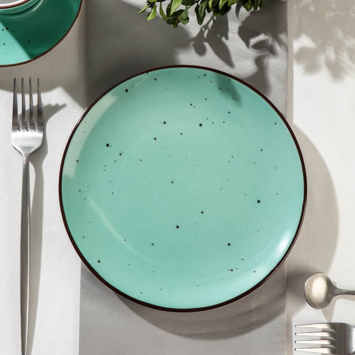 

Тарелка плоская DOTS menta, d=20 см, Бирюзовый