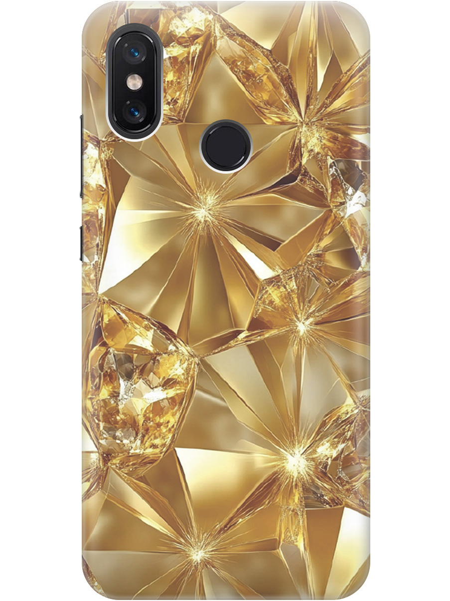 

Силиконовый чехол на Xiaomi Mi 8 с принтом "Желтый сапфир", Прозрачный;золотистый, 718409932