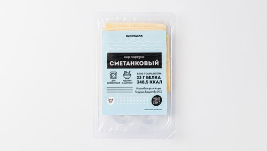 

Сыр полутвердый ВкусВилл Сметанковый нарезка БЗМЖ 150 г