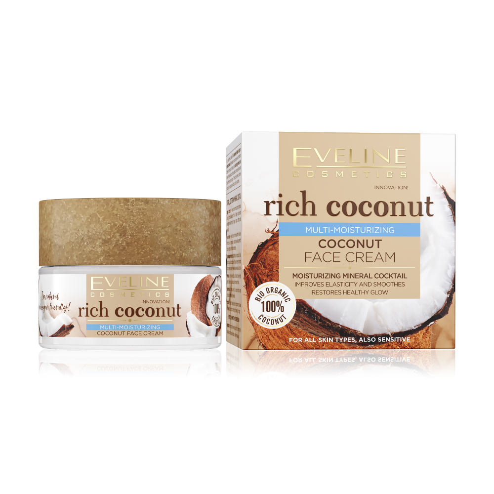 Купить Eveline Rich Coconut Крем для лица Мультипитательный кокосовый для сух.и чувст, кожи, 50 мл