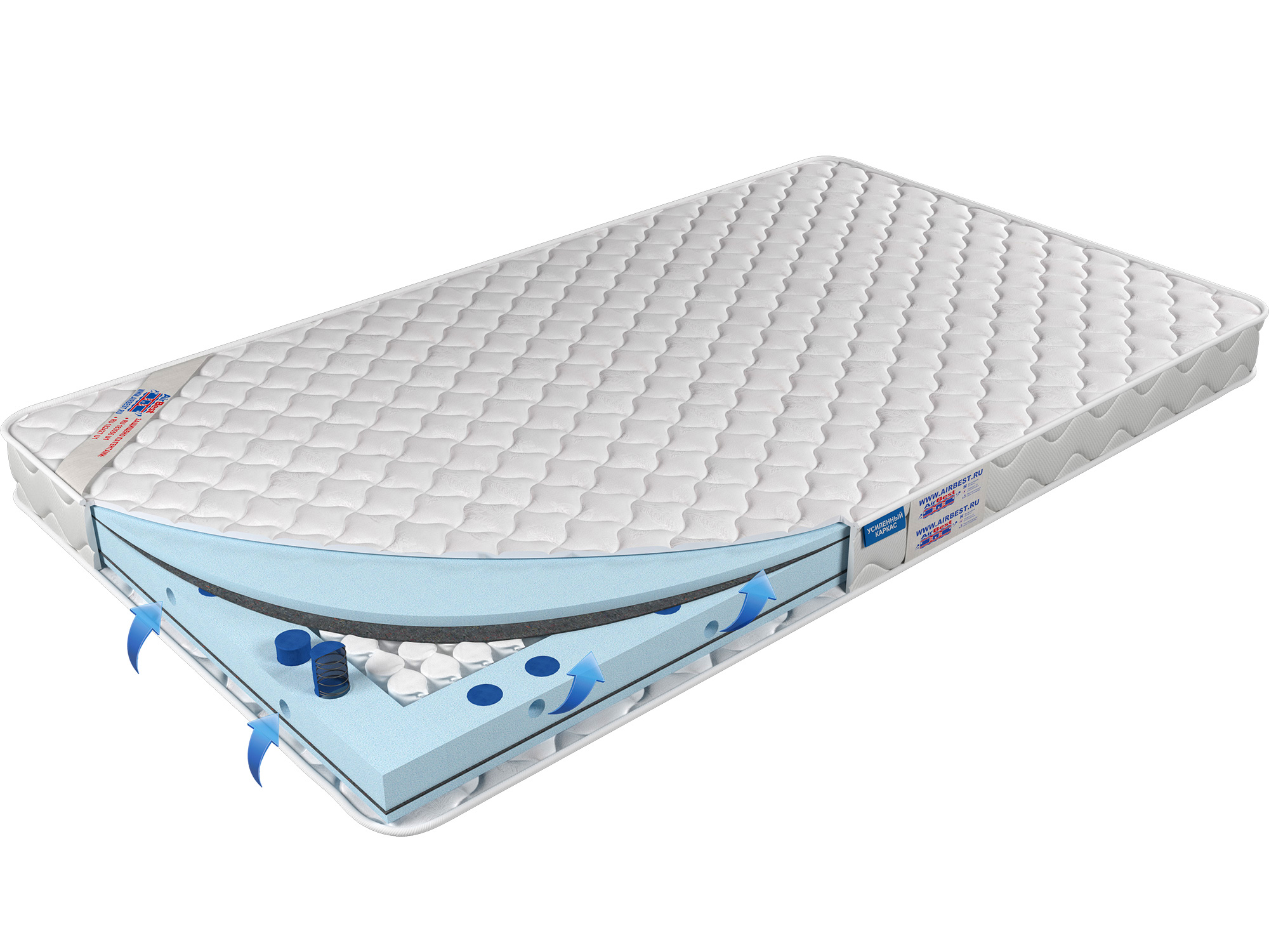 

Матрас Airbest Aura s1000 140x180x11, Белый, Матрас Airbest Aura s1000