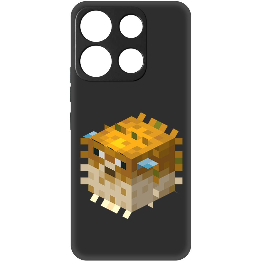 

Чехол-накладка Krutoff Soft Case Minecraft-Иглобрюх для Itel A60s черный
