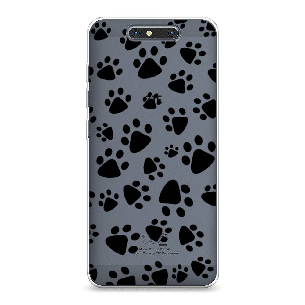 

Чехол Awog на ZTE Blade V8 / ЗТЕ Блэйд V8 "Лапки черные", Разноцветный, 131250-2
