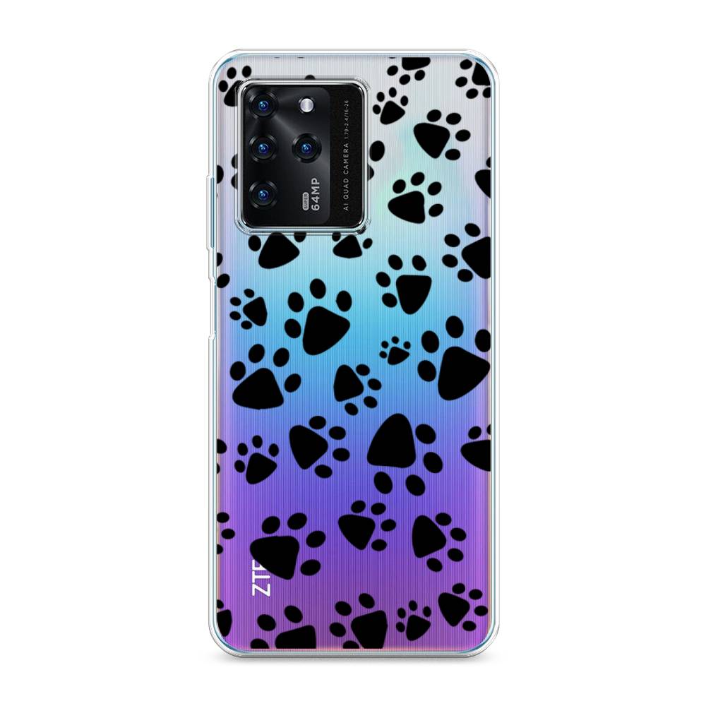 

Чехол Awog на ZTE Blade V30 / ЗТЕ Блэйд V30 "Лапки черные", Разноцветный, 135350-2