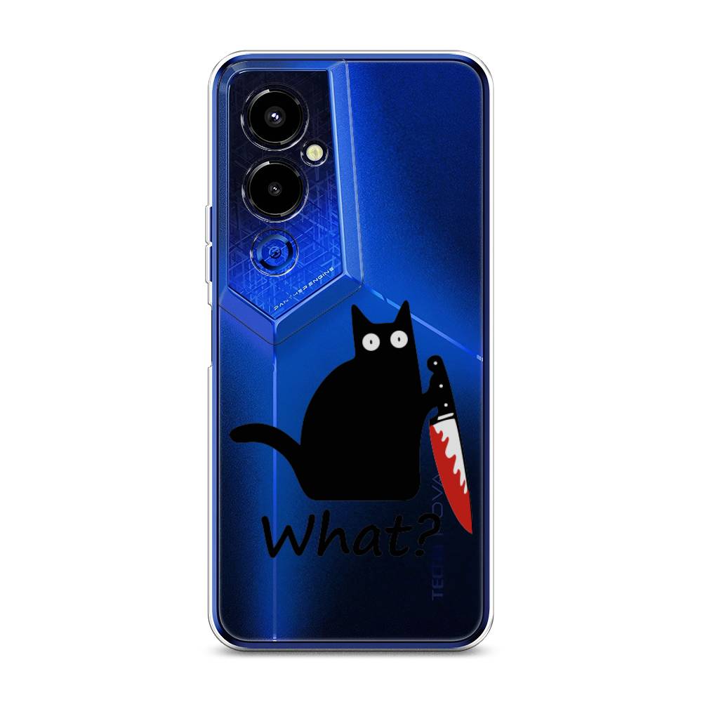 

Чехол на Tecno Pova 4 Pro "Котик с ножом", Черный;красный, 302650-6