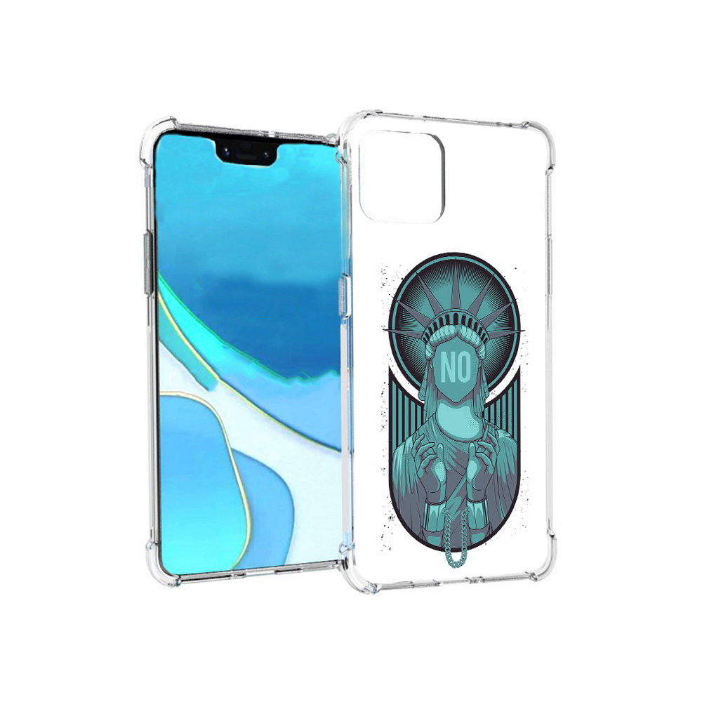 

Чехол MyPads Tocco для Google Pixel 4 XL статуя свободы зеленый, Прозрачный, Tocco