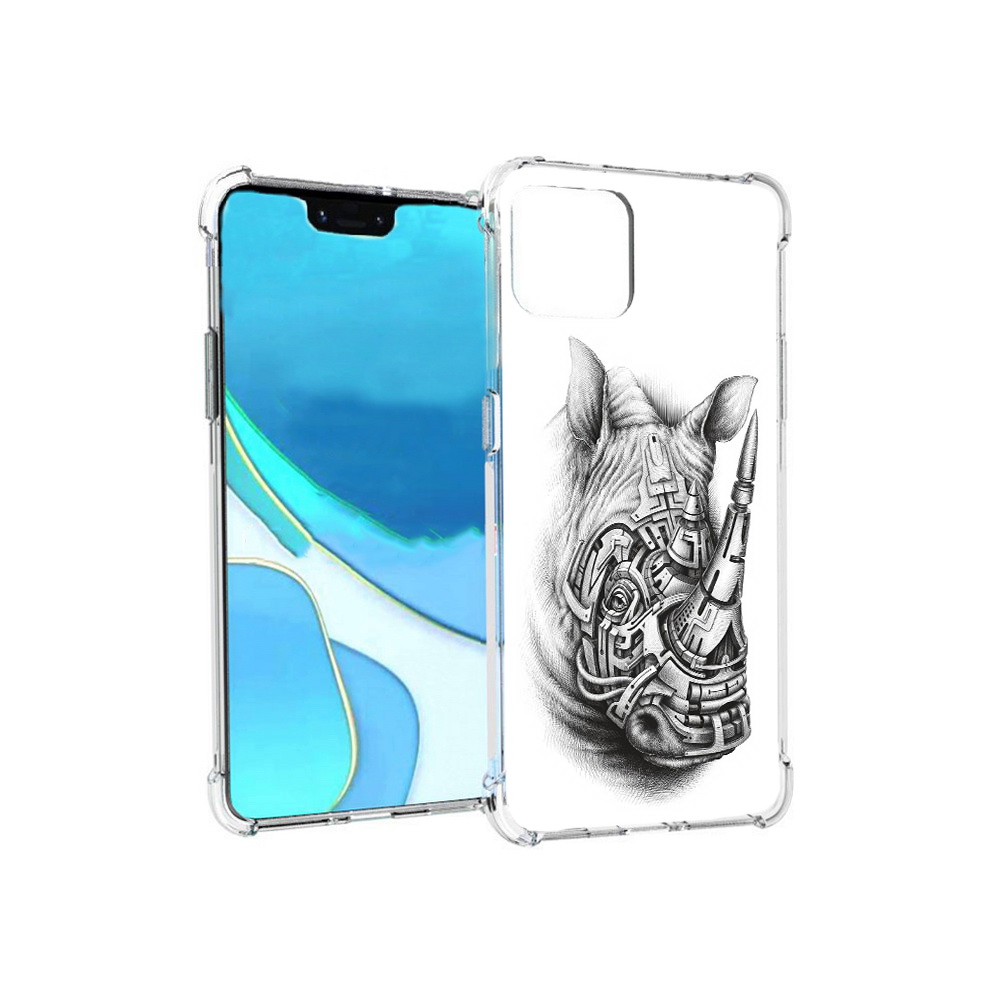 

Чехол MyPads Tocco для Google Pixel 4 XL стальной носорог, Прозрачный, Tocco