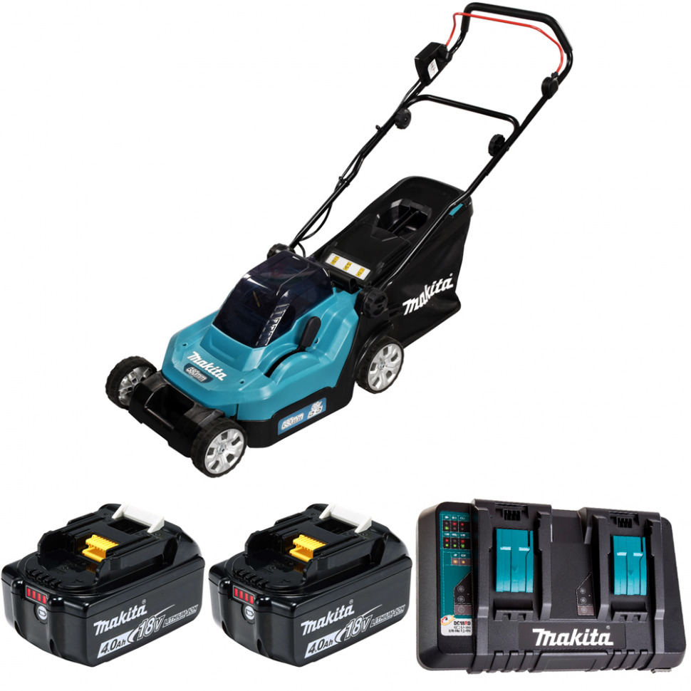 

Газонокосилка аккумуляторная Makita 38см 36В Li-Ion 2х6Ач DLM382PG2