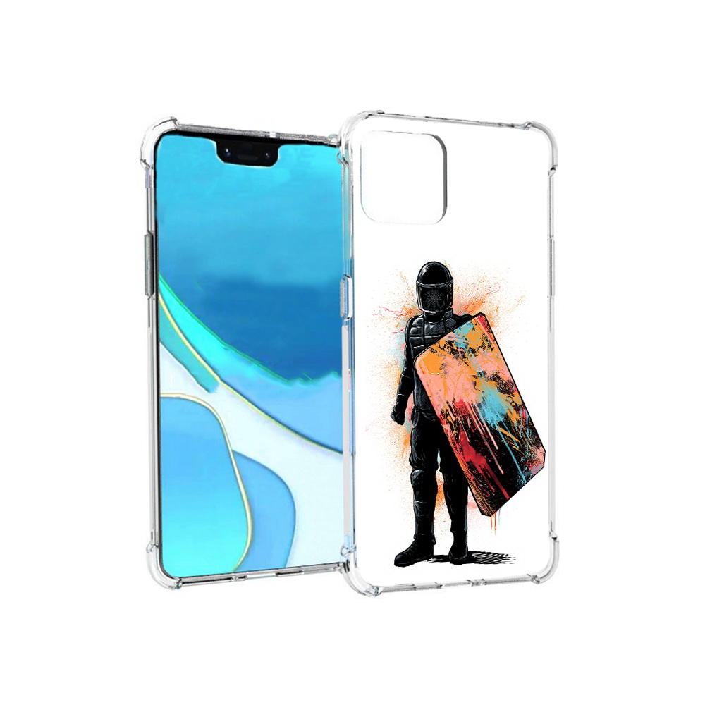

Чехол MyPads Tocco для Google Pixel 4 XL солдат с красочным щитом, Прозрачный, Tocco