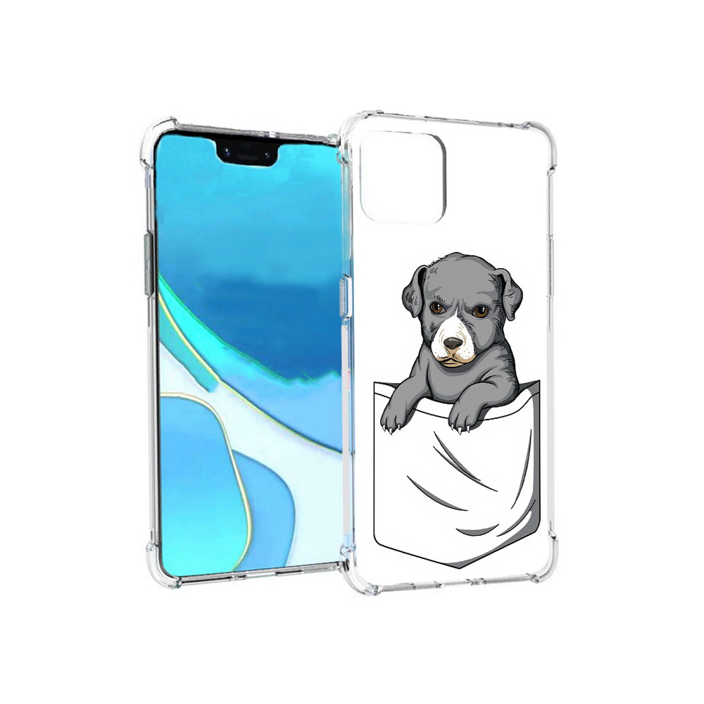 

Чехол MyPads Tocco для Google Pixel 4 XL собачка в кармане, Прозрачный, Tocco