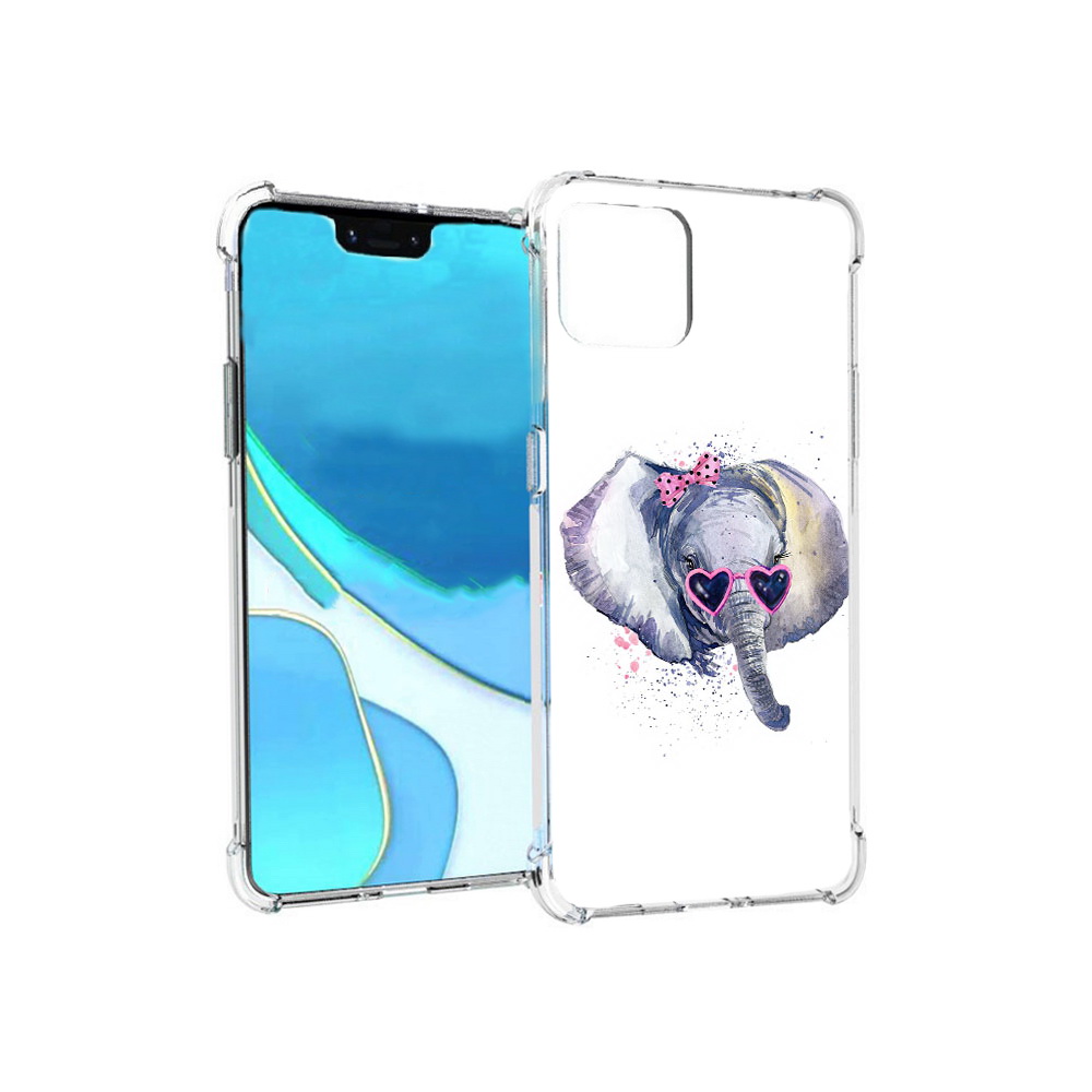 

Чехол MyPads Tocco для Google Pixel 4 XL слоник в очках, Прозрачный, Tocco