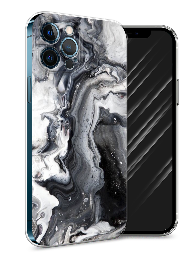 

Чехол Awog на Apple iPhone 12 Pro Max / Айфон 12 Pro Max "Бело-черные сложные полосы", Разноцветный, 12750-3