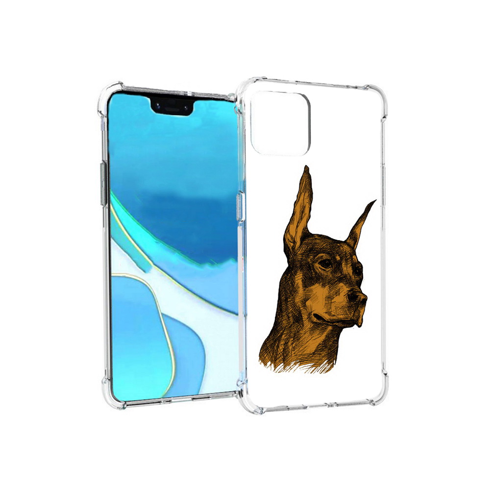 

Чехол MyPads Tocco для Google Pixel 4 XL скетч доберман, Прозрачный, Tocco