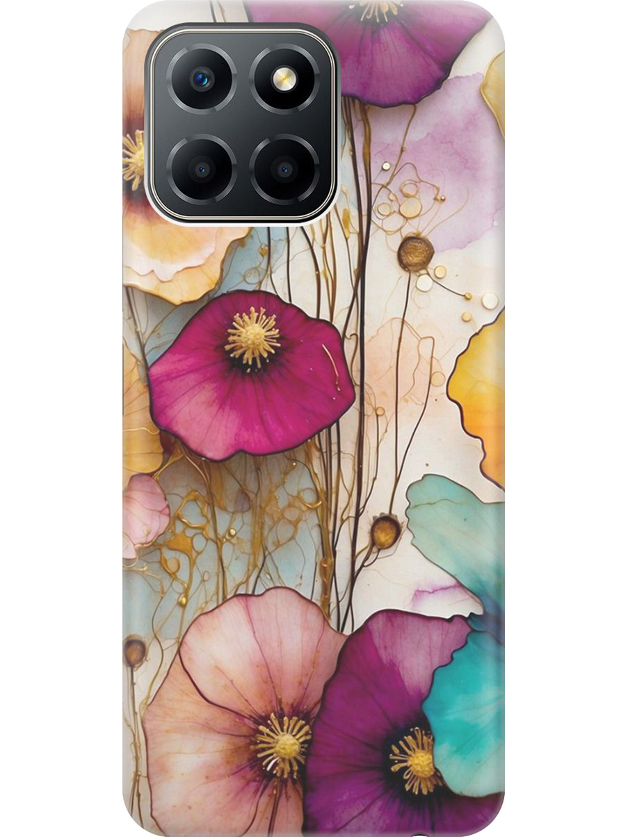 

Силиконовый чехол на Honor X6/X8 5G с принтом "Панно из цветов", Прозрачный;красный;белый, 762092222