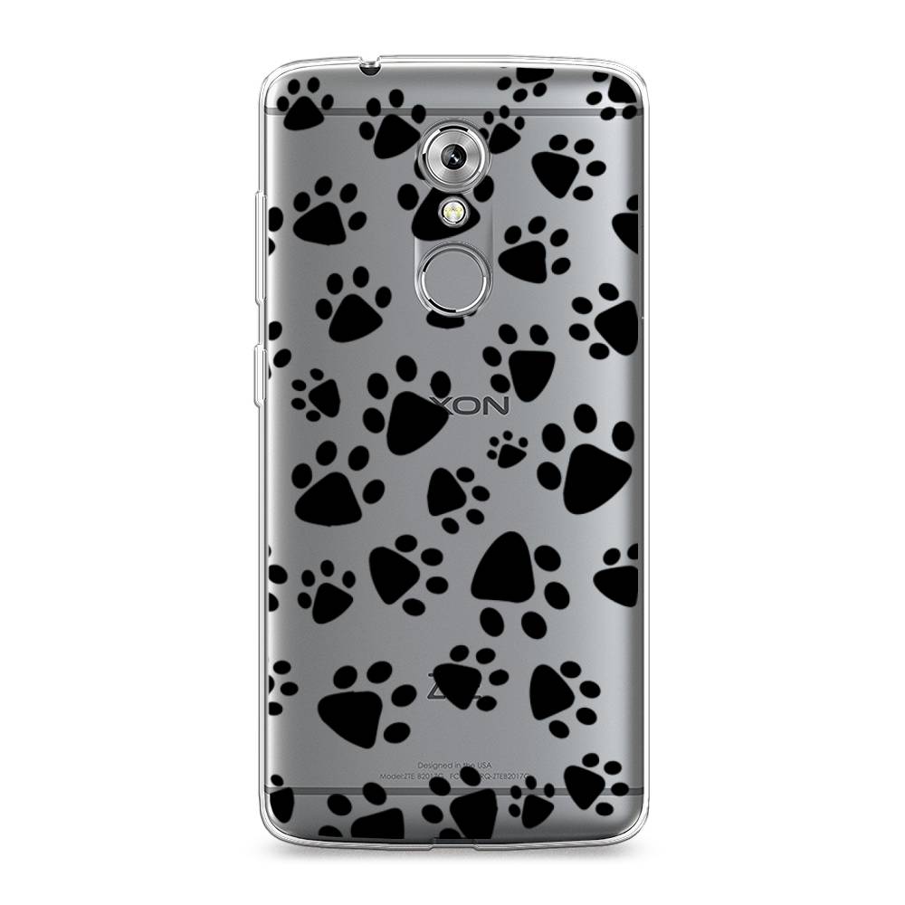 фото Силиконовый чехол "лапки черные" на zte axon 7 awog
